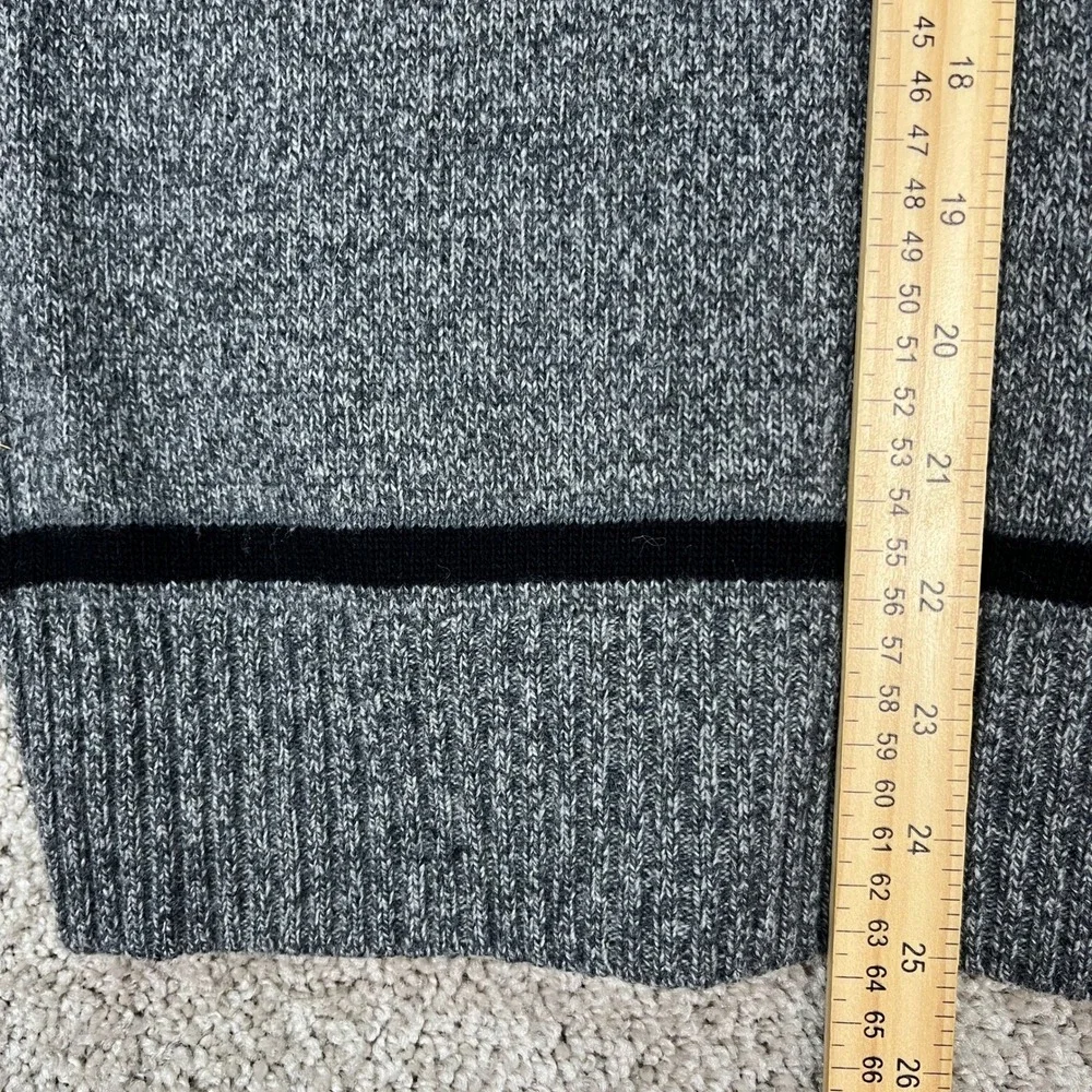 Banana Republic Merino Wool Sweater Mens S Grey Italian Yarn‎ Mock Neck Striped